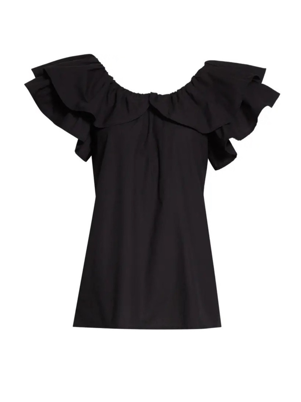Mille Black Beja Ruffle Top